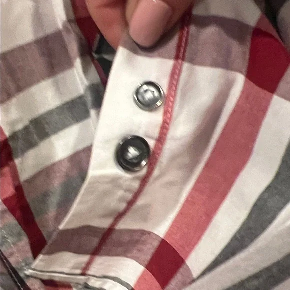 Express Men's Casual Plaid Shirt - Red, Black, White - Picture 5 of 9